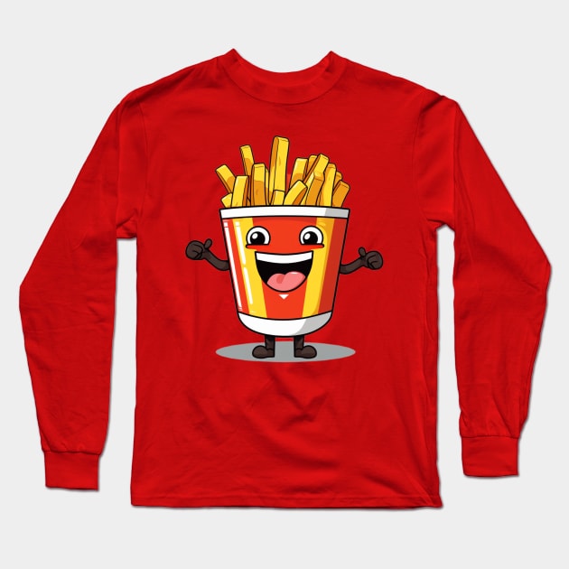 kawaii french fries T-Shirt cute ,potatofood Long Sleeve T-Shirt by nonagobich